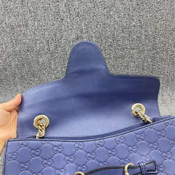 100% Authentic Gucci Emily Guccissima Medium Shoulder Bag - Picture 12 of 15